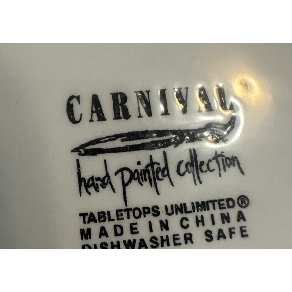 Tabletops Unlimited Carnival Diamond Handpainted 18" Oval Serving Platter XLarge - Picture 5 of 11